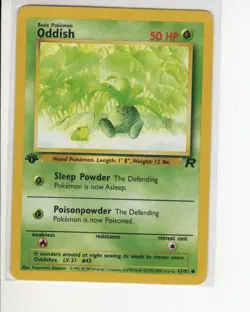 ODDISH TEAM ROCKET SET 1ST EDITION POKEMON CARD 63/82 LP - Image 1