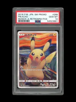 POKEMON PSA 10 GEM MINT PIKACHU 2018 SCREAM JAPANESE PROMO MUNCH CARD 288/SM-P - Image 1