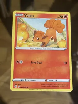 Vulpix 028/264 Sword & Shield: Fusion Strike English Pokemon Card - Image 1