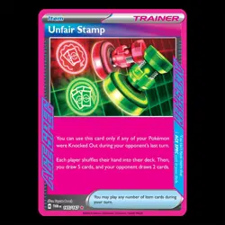 Unfair Stamp 165/167 ACE SPEC Rare Holo - Twlight Masquerade Pokemon Card - Image 1
