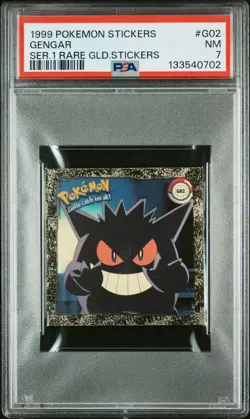 1999 Pokemon Stickers Gengar Series 1 Rare Gold Stickers PSA 7 - Image 1