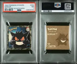 1999 Pokemon Stickers Gengar Series 1 Rare Gold Stickers PSA 7 - Image 3