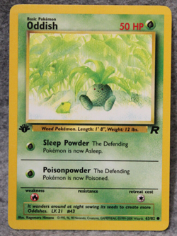 1st Edition Oddish 63/82 Team Rocket Common Pokemon Card - LP - Image 1