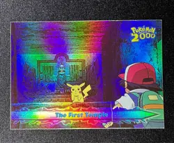 Topps Pokemon the Movie 2000 #32 The First Temple Rainbow Foil Holo - Image 1