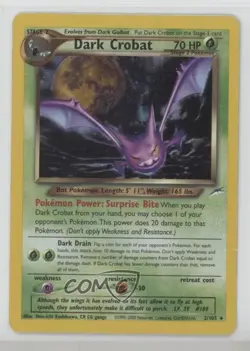 Dark Crobat Holo Pokemon Neo Destiny #2 2002 - Image 1