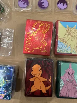 Lot Of Pokemon Sleeves Dice and Tokens, + One Deck Box * Accessories Collection - Image 5