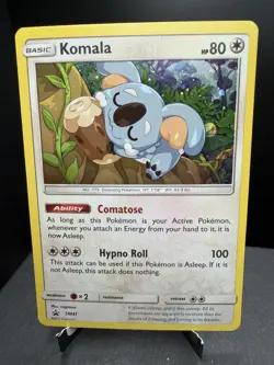Pokemon TCG Sun & Moon Komala SM41 Black Star Promo Cosmos Holo NM! - Image 1