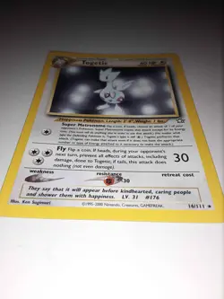 Togetic 16/111 Pokemon TCG 2000 Neo Genesis Unlimited Holo Rare NM - Image 4