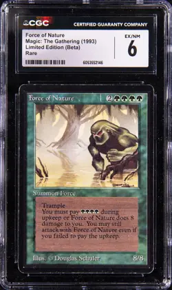 MTG Limited Edition Beta Force of Nature Rare Vintage Magic Card CGC 6 EX/NM - Image 1