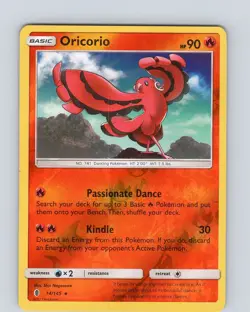 Pokemon TCG Oricorio S&M Guardians Rising 14/145 Reverse Holo Rare Card NM - Image 1