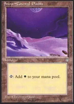 1 x Snow-Covered Plains - Ice Age - Moderate Play - MTG - Image 1