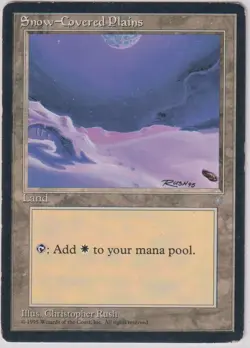 MTG Magic the Gathering Snow-Covered Plains (367/383) Ice Age MP - Image 1