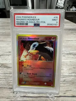 Pokemon PSA 9 MINT Team Magma's Houndour 35/95 EX TM Magma vs TM Aqua Rev #2422 - Image 1