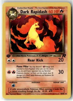 Dark Rapidash ⭐ 44/82 Uncommon Team Rocket 2000 Pokemon 1st Edition NM - Image 1