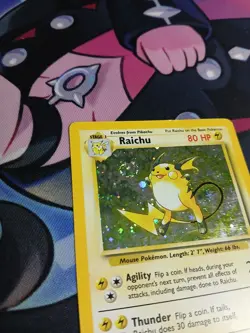 Raichu 16/130 Base Set 2 Holo Rare 1999 Pokemon MP Cosmic Swirl! - Image 2