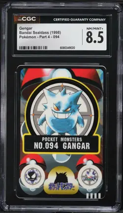 1998 Pokemon Japanese Bandai Sealdass Part 4 Gengar #94 CGC 8.5 NM-MT+ - Image 1