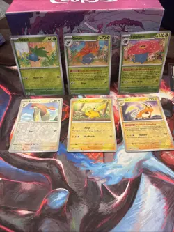 Pokemon 151 Reverse Holo Lot Pidgeotto Oddish Evolution Pikachu Raichu - Image 1