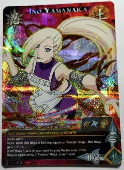 Carte Naruto TCG CCG Collectible Card Game Foil neuf Prism 372 Ino Yamanaka - Image 1