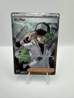 Pokemon TCG Black Bolt Ultra Rare Full Art Trainer Holo Card N's Plan 163/086 - Image 1