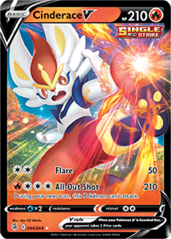 Cinderace V 044/264 Fusion Strike Pokemon Trading Card Near Mint English Holo - Image 1