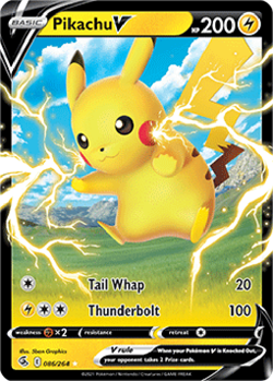 Pikachu V 086/264 Fusion Strike Pokemon Trading Card Near Mint English Holo - Image 1