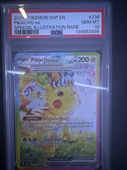 Pokemon Pikachu TCG Surging Sparks EX Special Illustration Rare Card #238 PSA 10 - Image 1