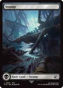 4 x Swamp (0302) - Final Fantasy - Common - Basic Land Full Art - Image 1