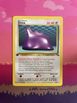Pokemon Card Ditto Fossil 1st Edition Rare 18/62 Near Mint - Image 1