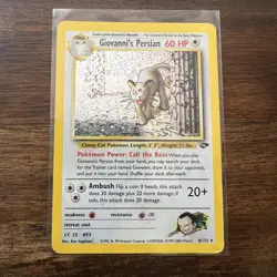 Pokemon TCG Giovanni's Persian 8/132 Gym Challenge Unlimited Holo MP - Image 1
