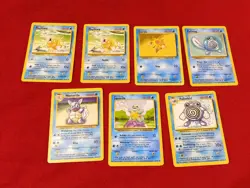 Pokemon Base Set 1999 Water Cards Lot Of 7 Wartortle-Squirtle-Magikarp-Staryu - Image 1