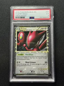 2010 Pokemon HGSS Undaunted Scizor Prime PSA 5 - Image 1