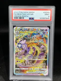 PSA 9 Mewtwo VStar GG44/GG70 Crown Zenith - Image 1