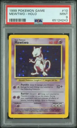 PSA 9 No Reserve Mewtwo 010/102 Base Set Holo RARE Pokemon - Image 1