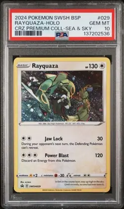 2024 POKEMON SWSH BLACK STAR PROMO #029 RAYQUAZA-HOLO PSA 10 - Image 1