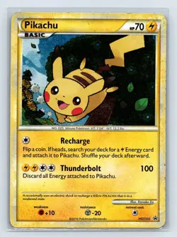 Pikachu HGSS03 Swirl Pokemon TCG: 2010 HGSS Black Star Promo DMG - Image 1