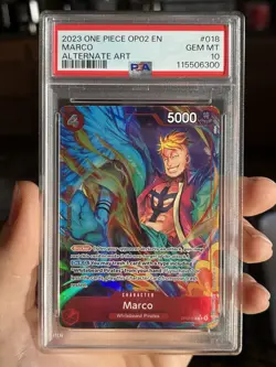 One Piece Marco Full Art OP02-018 R Alternative Art, PSA 10 - Image 1