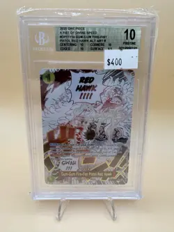 2025 ONE PIECE #OP11-114 GUM-GUM FIRE-FIST PISTOL RED HAWK BGS 10 - Image 1