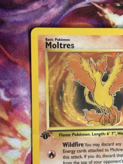 Moltres 12/62 1st Edition Holo Rare Fossil Vintage Pokemon Card MP/HP - Image 2