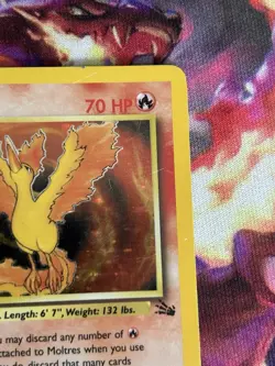 Moltres 12/62 1st Edition Holo Rare Fossil Vintage Pokemon Card MP/HP - Image 3