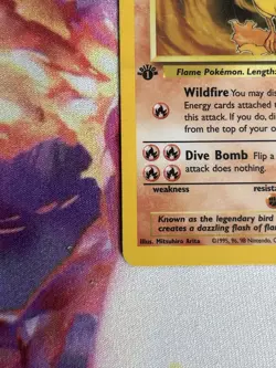 Moltres 12/62 1st Edition Holo Rare Fossil Vintage Pokemon Card MP/HP - Image 4