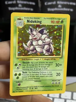 #4 Nidoking 11/102 Base Set 1999 Holo Rare WOTC Pokemon Card TCG - Image 3