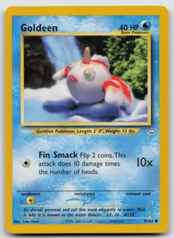 Pokemon TCG Goldeen Neo Revelation Card 45/64 Unlimited Yuka Morii Vintage - Image 1