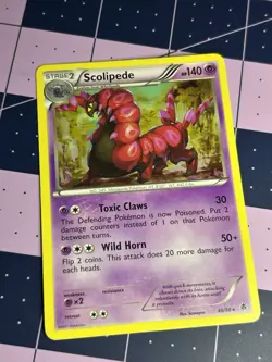 Pokemon TCG Scolipede Black & White Emerging Powers Regular Rare Card 40/98 LP - Image 1