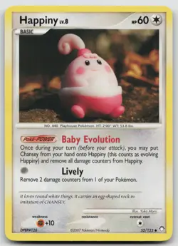 Pokemon Card Happiny Uncommon Mysterious Treasures 52/123 - Image 1