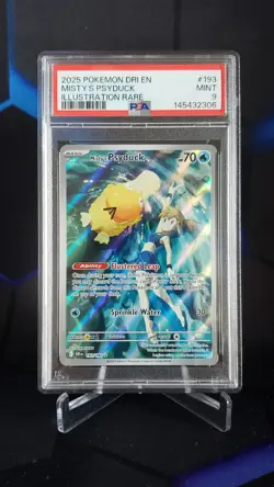 Pokemon Misty's Psyduck 193/182 Destined Rivals Illustration Rare Holo PSA 9 - Image 1