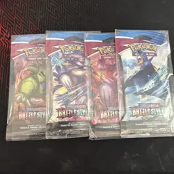 Pokemon TCG Battle Styles Sleeved Booster Art Set 4 Packs - New Factory Sealed - Image 1