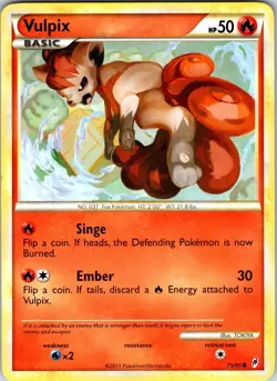 Vulpix 75/95 Call of Legends Pokemon TCG LP Normal - Image 1