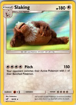 Slaking 18/18 Detective Pikachu Pokemon TCG NM Holo - Image 1