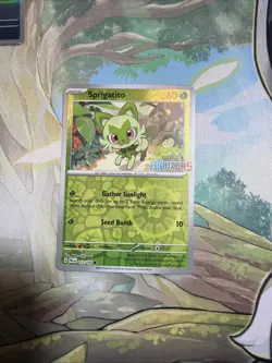 Sprigatito 012/193 - Pokemon Horizons Stamped Promo REVERSE Holo NM - Image 2