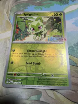 Sprigatito 012/193 - Pokemon Horizons Stamped Promo REVERSE Holo NM - Image 3